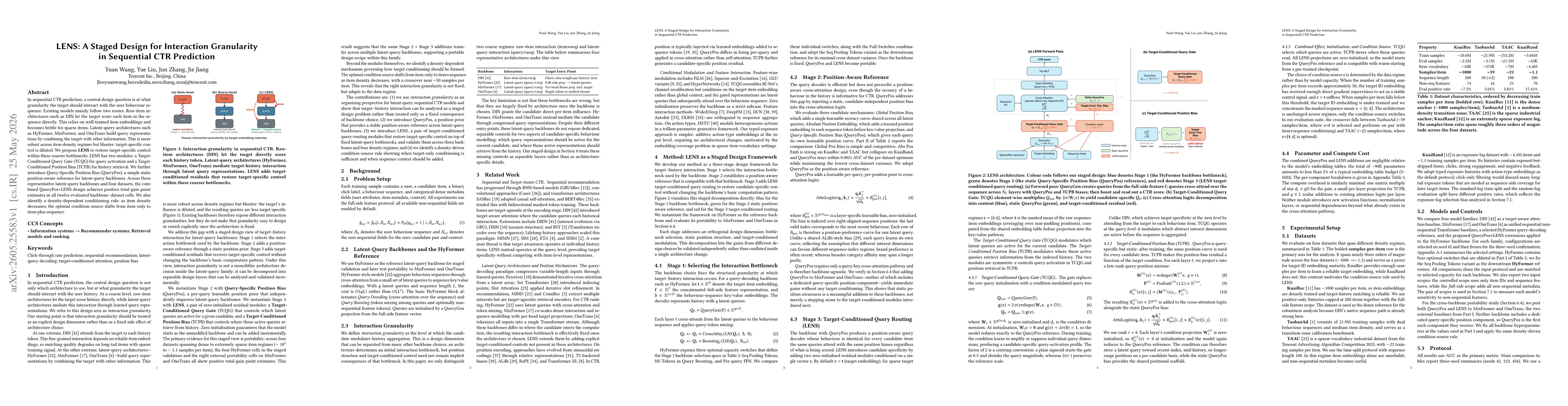 Thumbnail for LENS: A Staged Design for Interaction Granularityin Sequential CTR Prediction