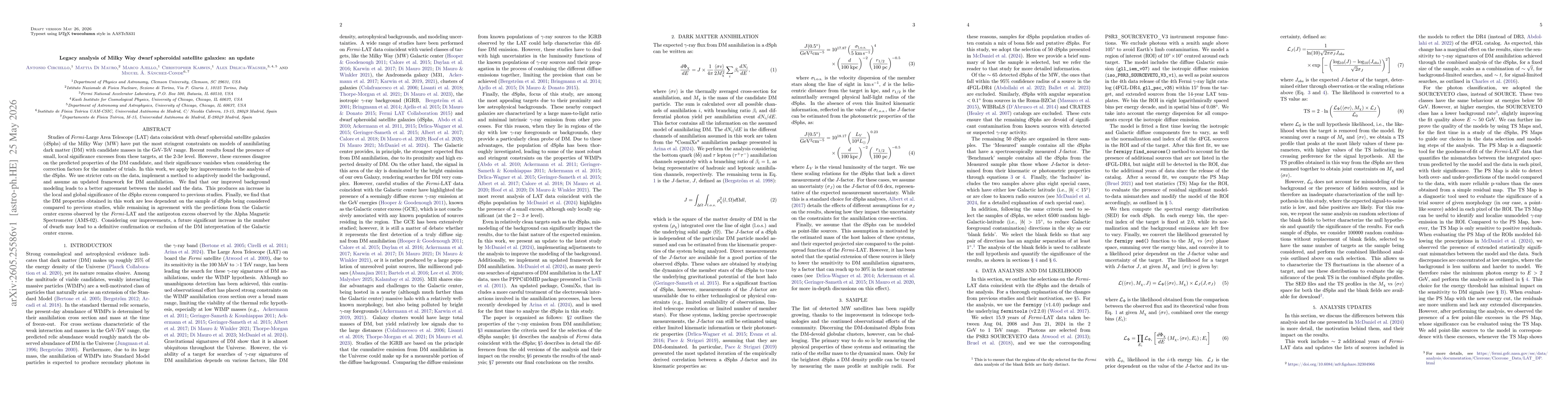 Thumbnail for Legacy analysis of Milky Way dwarf spheroidal satellite galaxies: an update