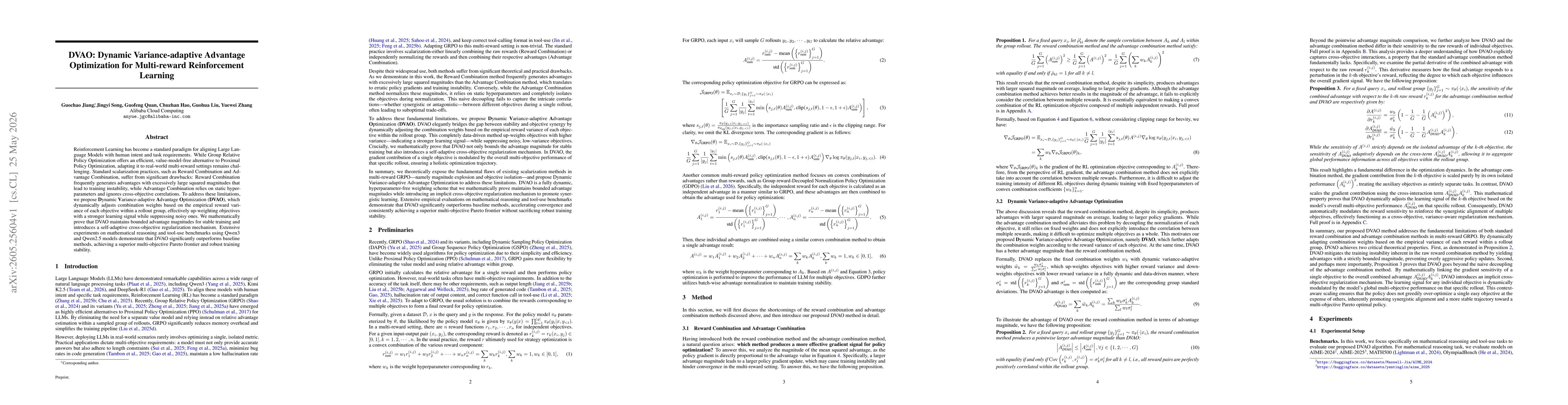 Thumbnail for DVAO: Dynamic Variance-adaptive Advantage Optimization for Multi-reward Reinforcement Learning