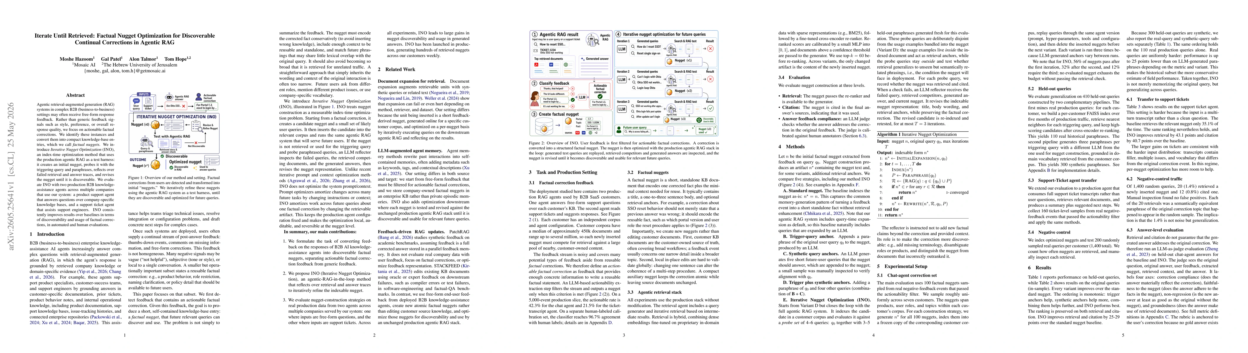 Thumbnail for Iterate Until Retrieved: Factual Nugget Optimization for Discoverable Continual Corrections in Agentic RAG