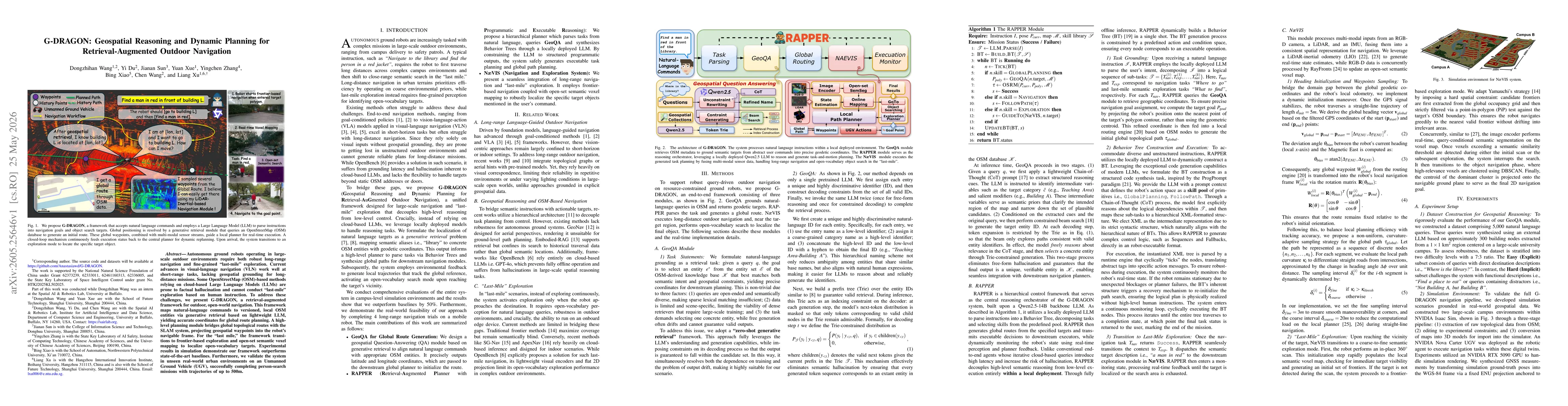 Thumbnail for G-DRAGON: Geospatial Reasoning and Dynamic Planning for Retrieval-Augmented Outdoor Navigation