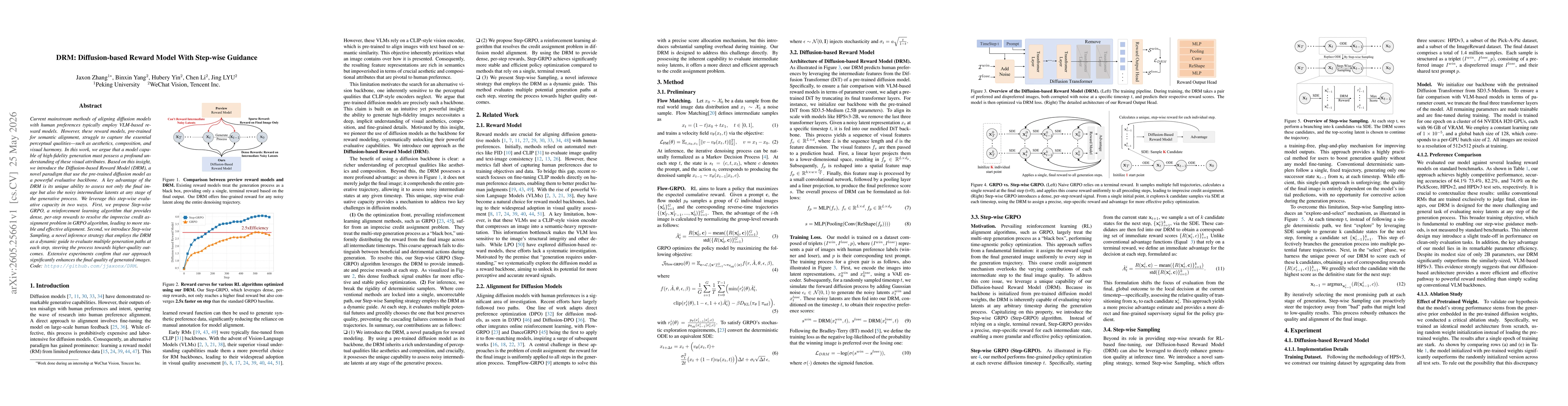 Thumbnail for DRM: Diffusion-based Reward Model With Step-wise Guidance