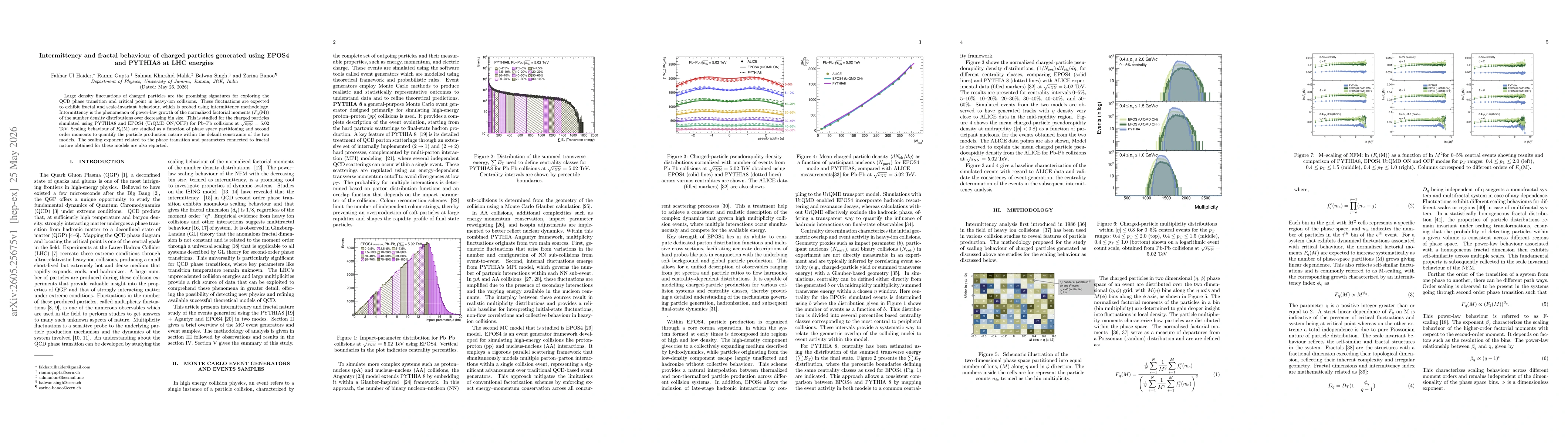 Thumbnail for Intermittency and fractal behaviour of charged particles generated using EPOS4 and PYTHIA8 at LHC energies