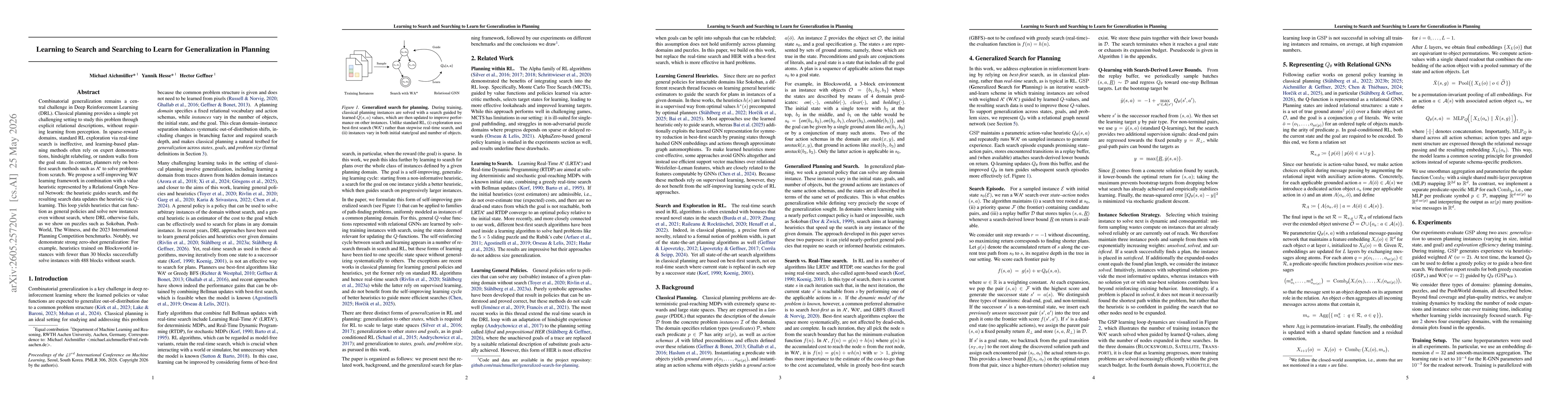 Thumbnail for Learning to Search and Searching to Learn for Generalization in Planning