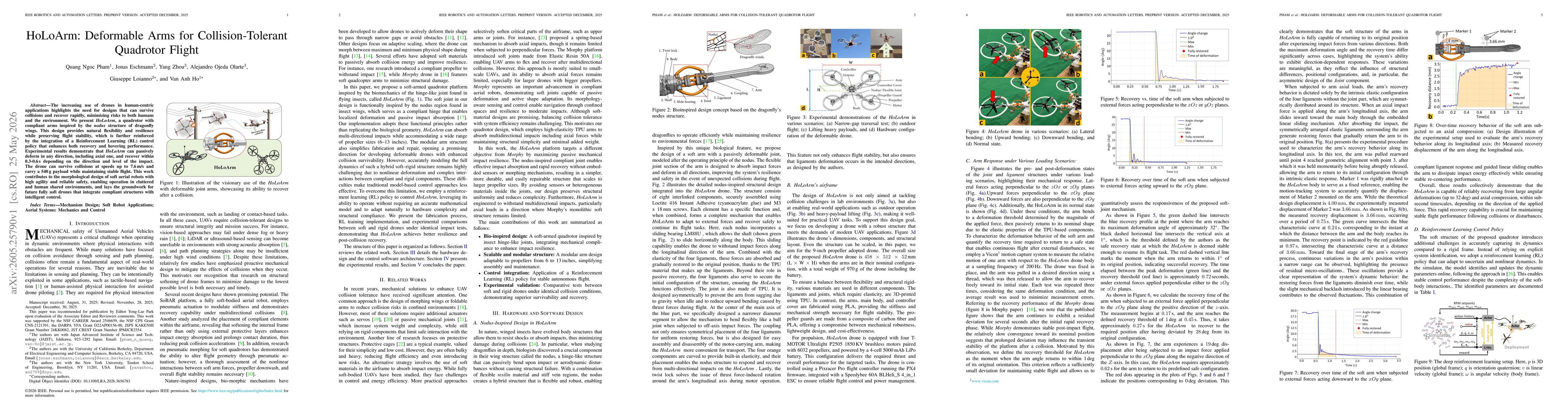 Thumbnail for HoLoArm: Deformable Arms for Collision-Tolerant Quadrotor Flight
