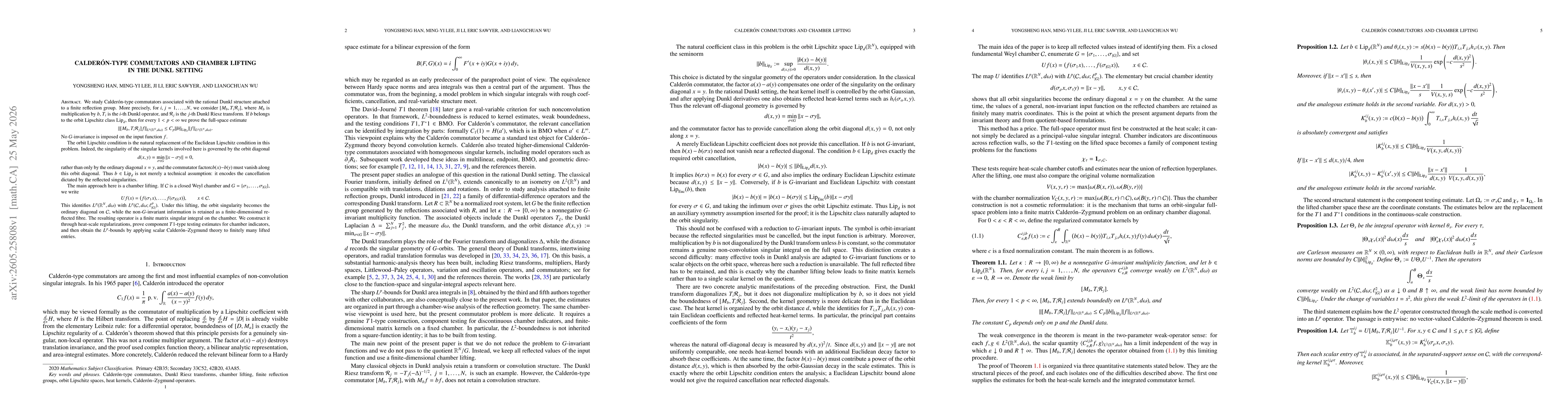 Thumbnail for Calderon-type commutators and chamber lifting in the Dunkl setting
