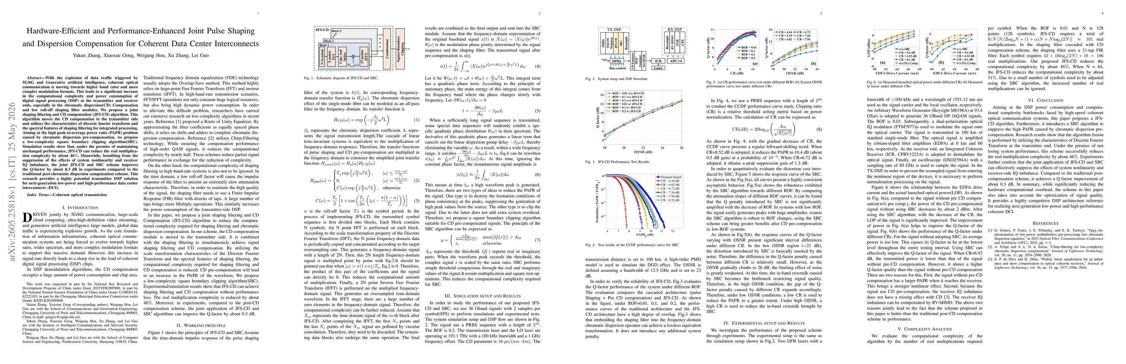 Thumbnail for Hardware-Efficient and Performance-Enhanced Joint Pulse Shaping and Dispersion Compensation for Coherent Data Center Interconnects