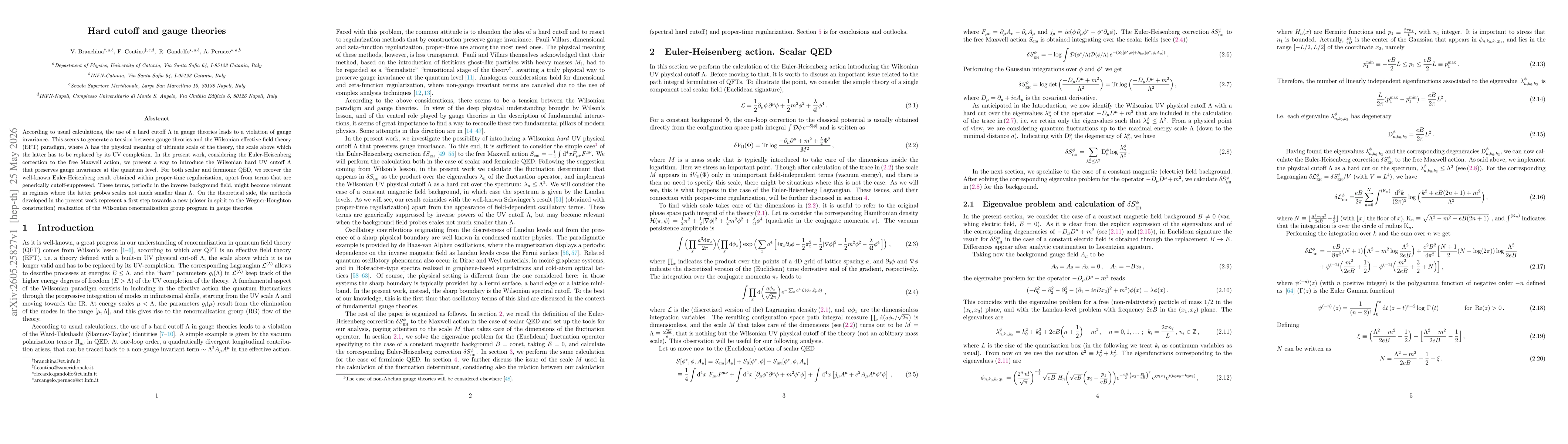 Thumbnail for Hard cutoff and gauge theories