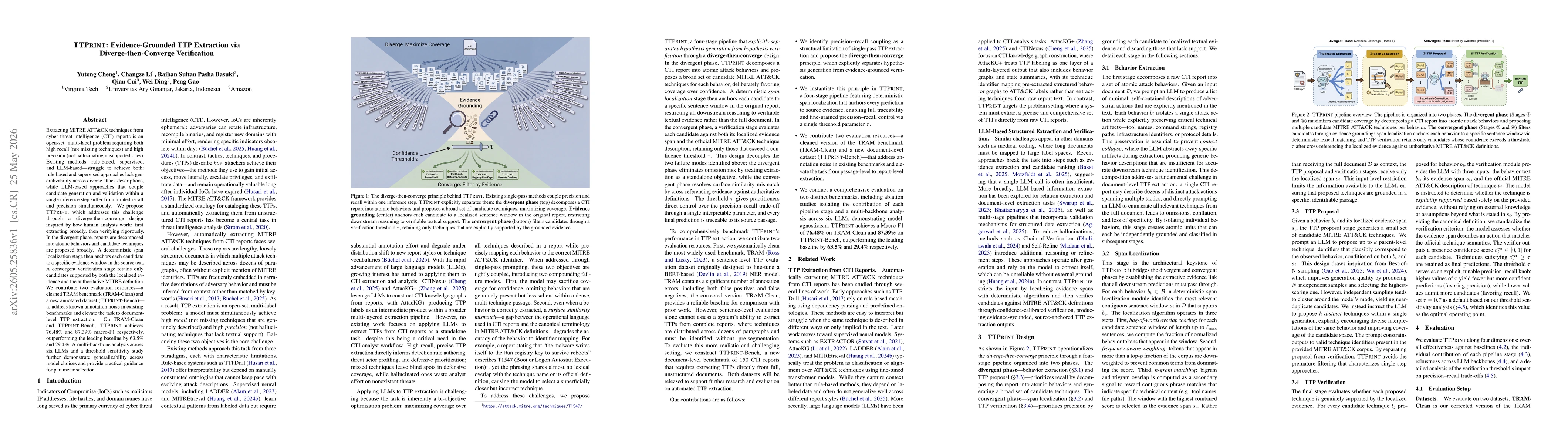 Thumbnail for TTPrint: Evidence-Grounded TTP Extraction via Diverge-then-Converge Verification