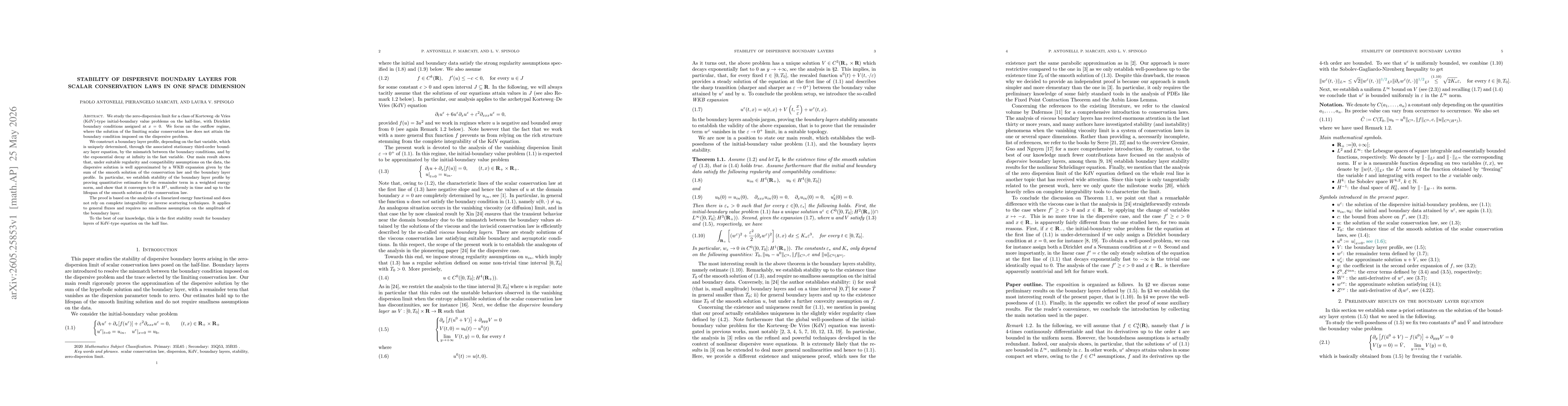 Thumbnail for Stability of dispersive boundary layers for scalar conservation laws in one space dimension
