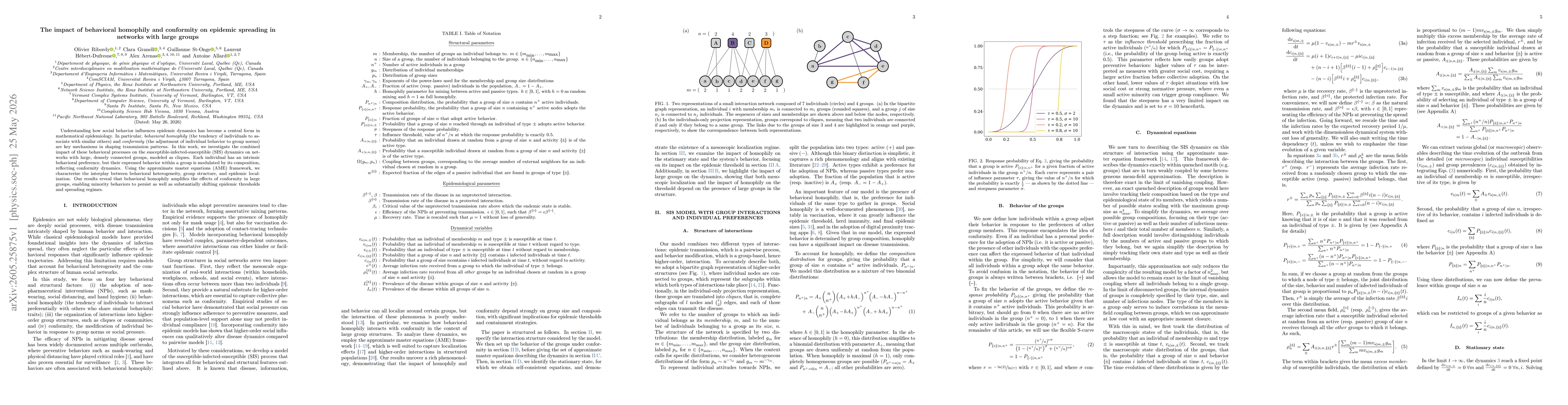 Thumbnail for The impact of behavioral homophily and conformity on epidemic spreading in networks with large groups