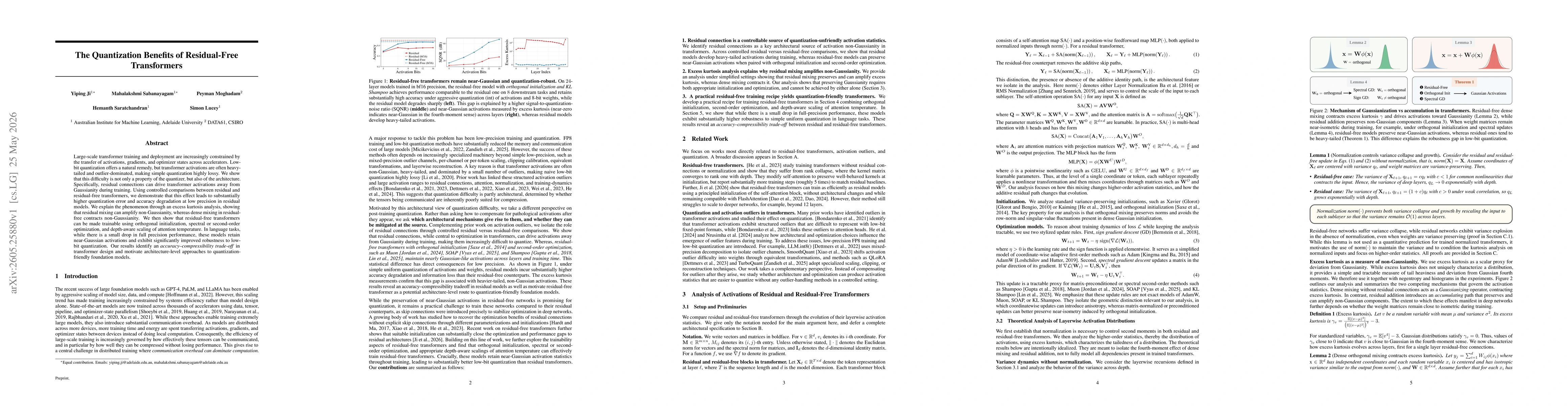 Thumbnail for The Quantization Benefits of Residual-Free Transformers