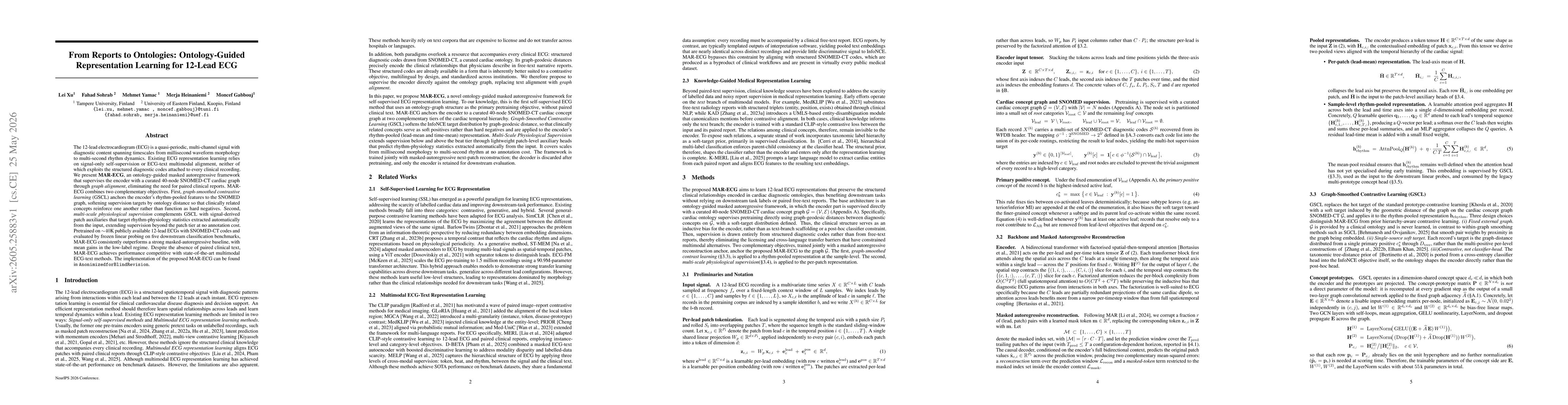 Thumbnail for From Reports to Ontologies: Ontology-Guided Representation Learning for 12-Lead ECG