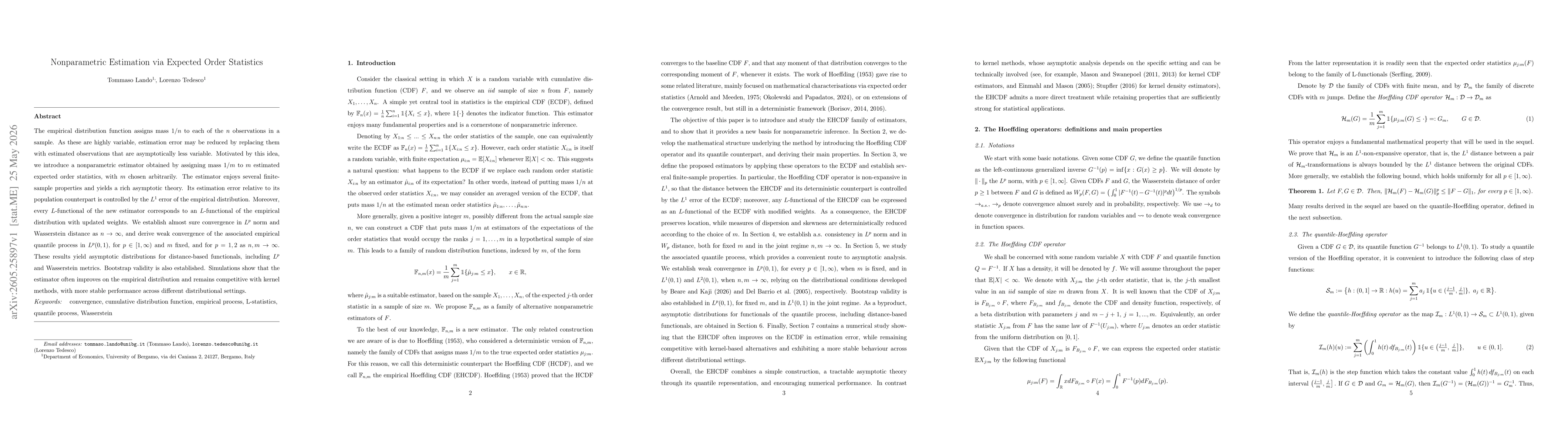 Thumbnail for Nonparametric Estimation via Expected Order Statistics