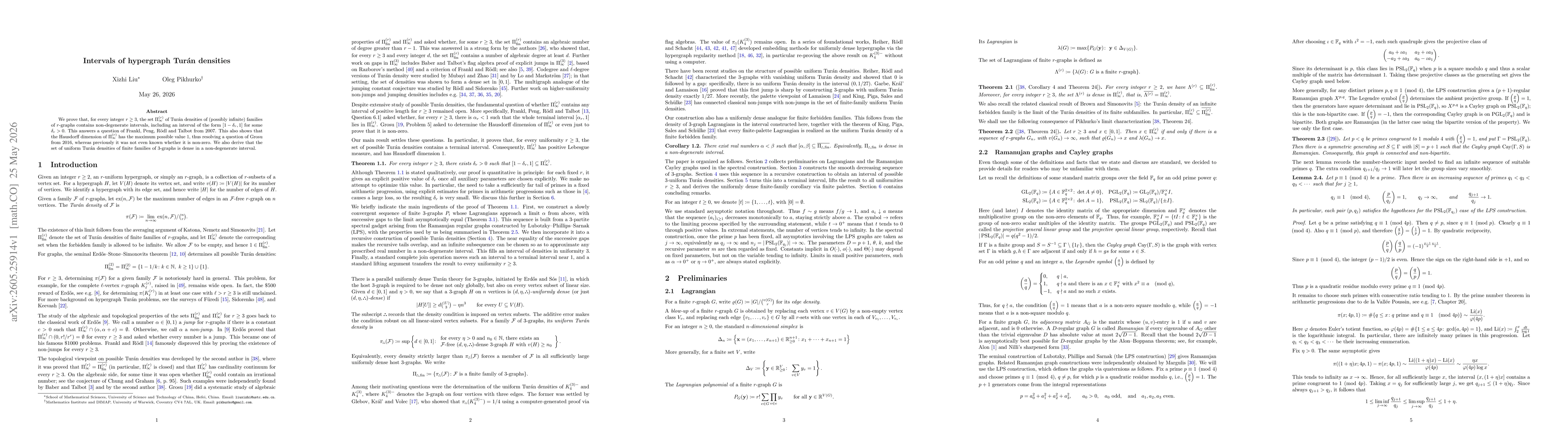 Thumbnail for Intervals of hypergraph Turán densities