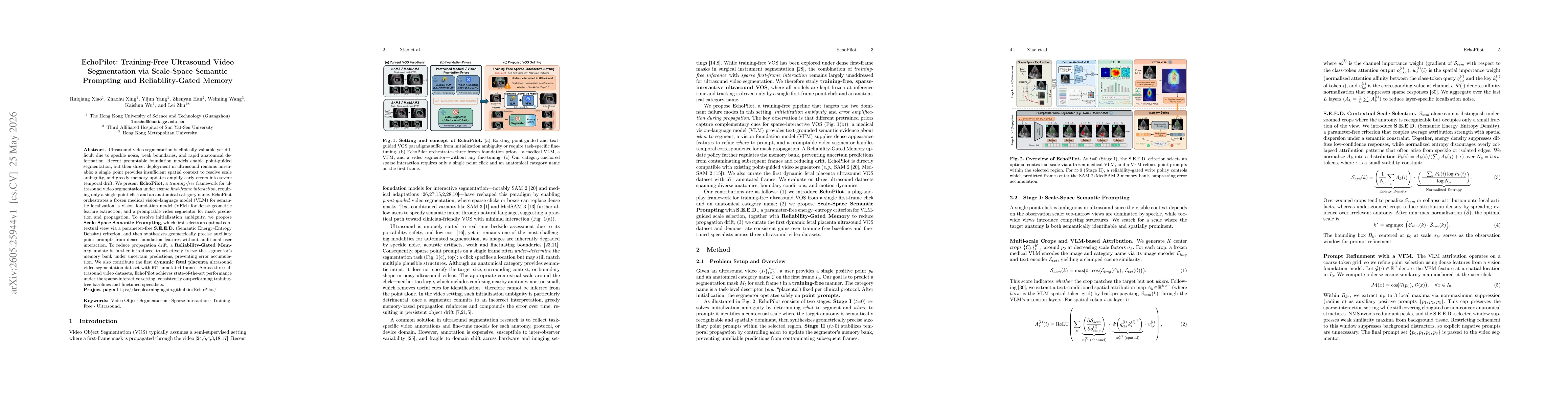 Thumbnail for EchoPilot: Training-Free Ultrasound Video Segmentation via Scale-Space Semantic Prompting and Reliability-Gated Memory