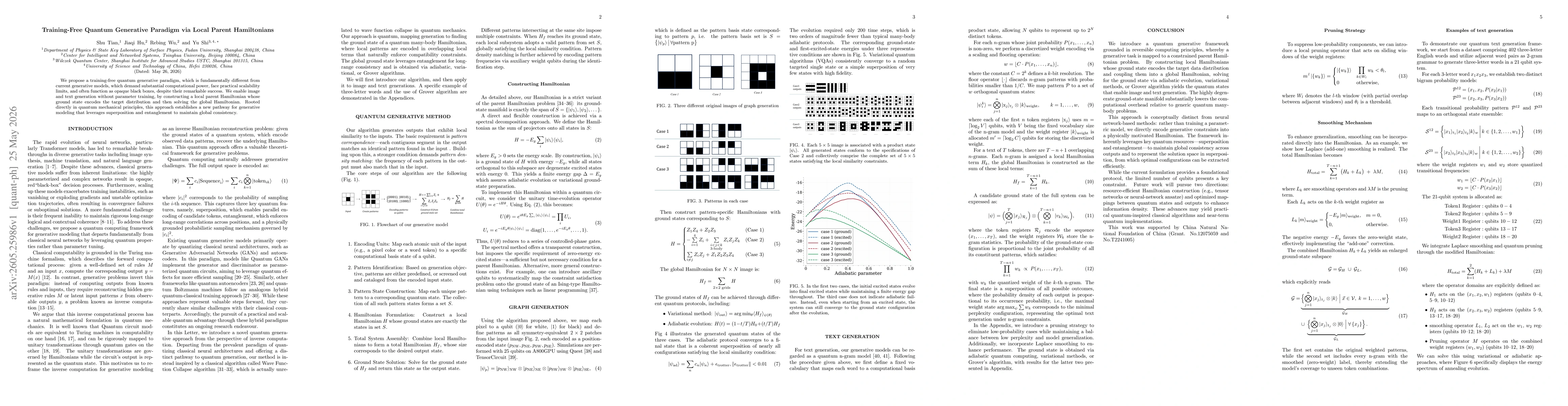 Thumbnail for Training-Free Quantum Generative Paradigm via Local Parent Hamiltonians