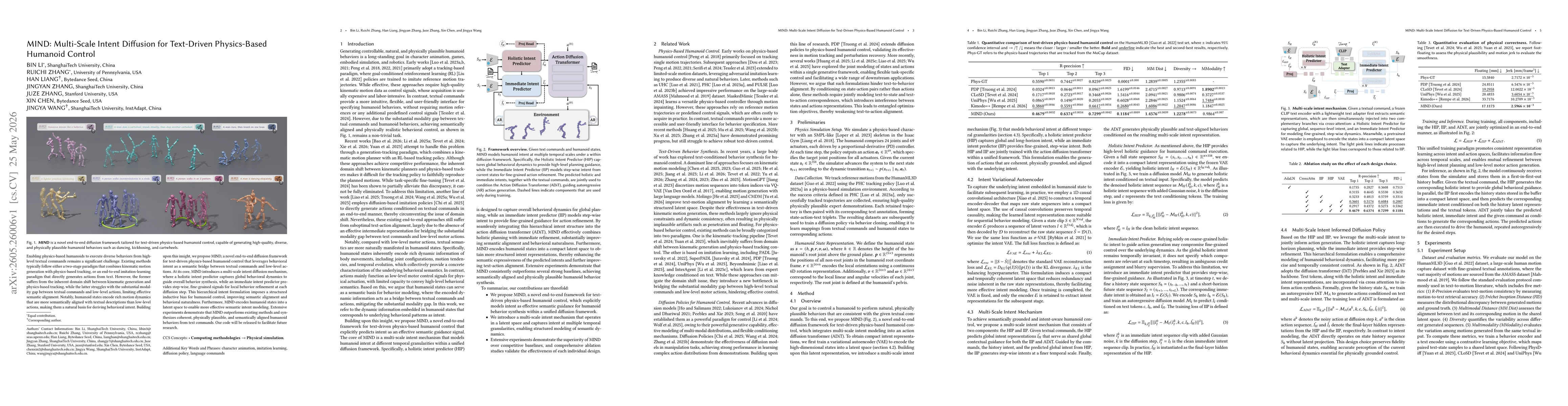 Thumbnail for MIND: Multi-Scale Intent Diffusion for Text-Driven Physics-Based Humanoid Control