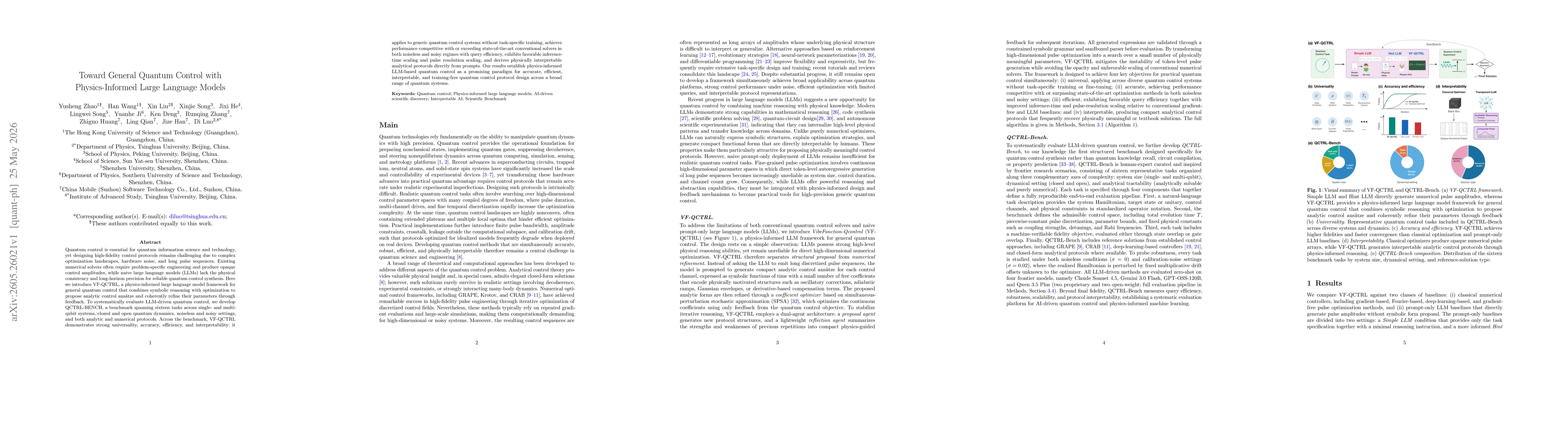 Thumbnail for Toward General Quantum Control with Physics-Informed Large Language Models