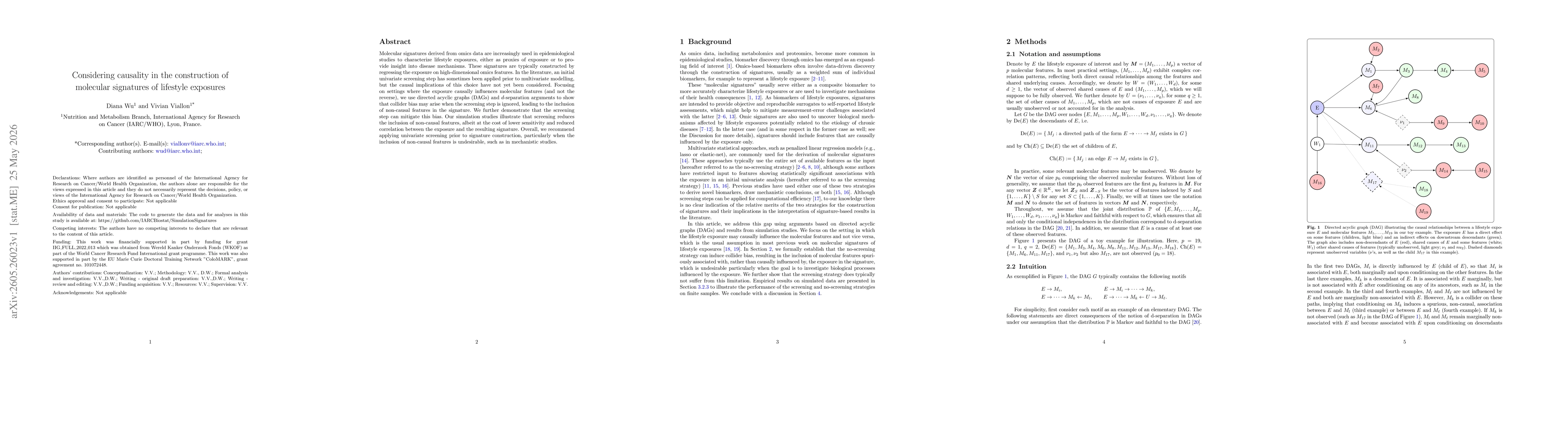 Thumbnail for Considering causality in the construction of molecular signatures of lifestyle exposures