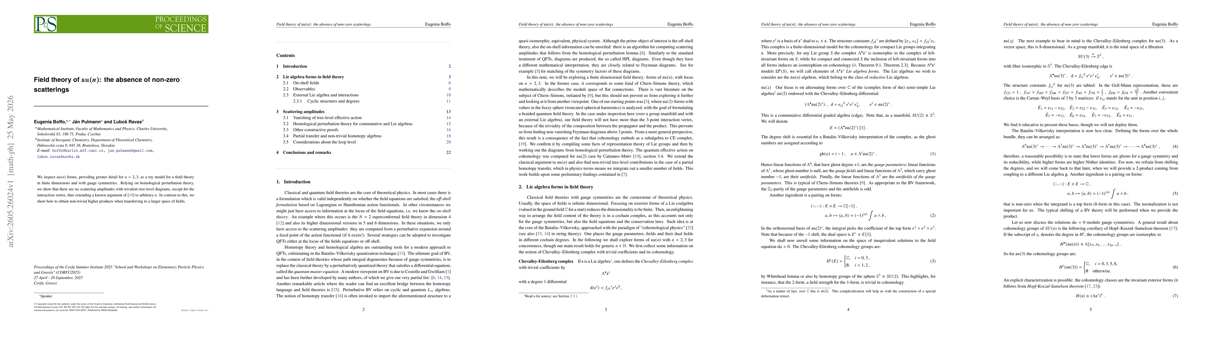 Thumbnail for Field theory of $\mathfrak{su}(n)$: the absence of non-zero scatterings