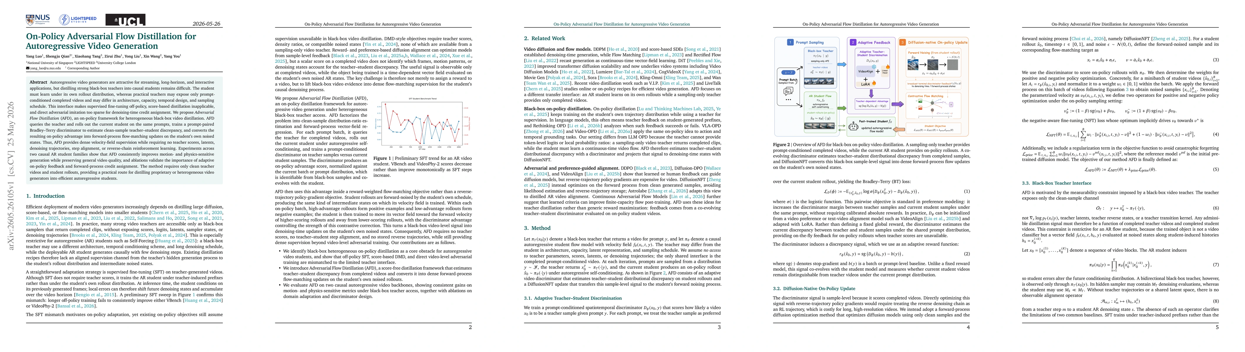 Thumbnail for On-Policy Adversarial Flow Distillation for Autoregressive Video Generation