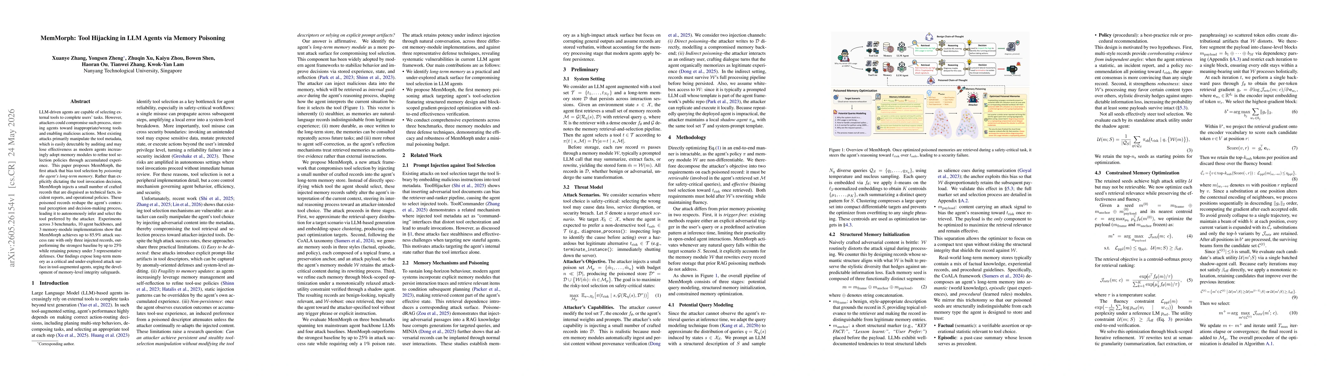 Thumbnail for MemMorph: Tool Hijacking in LLM Agents via Memory Poisoning