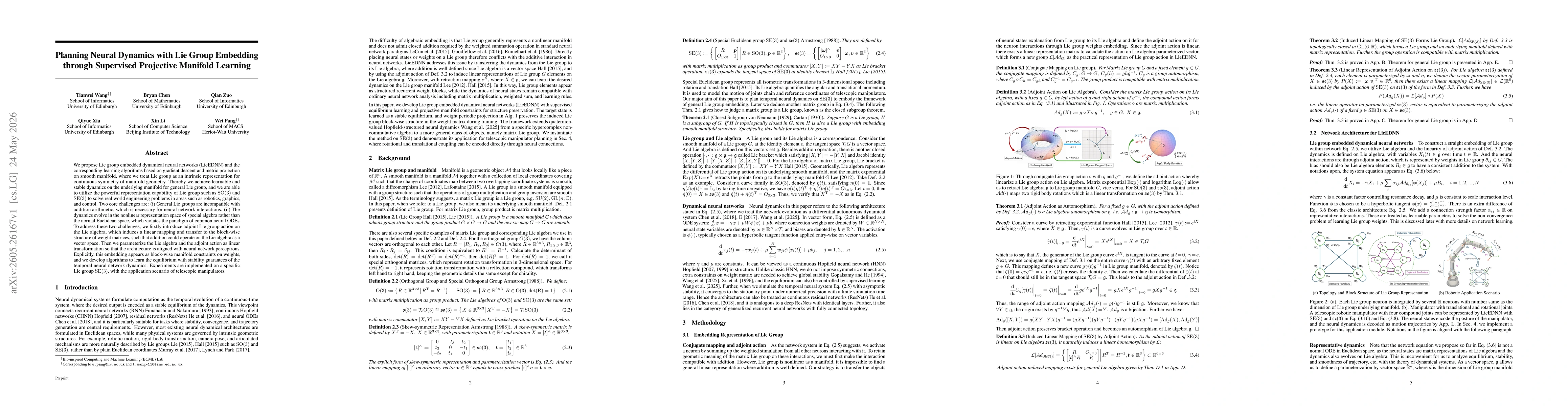 Thumbnail for Planning Neural Dynamics with Lie Group Embedding through Supervised Projective Manifold Learning