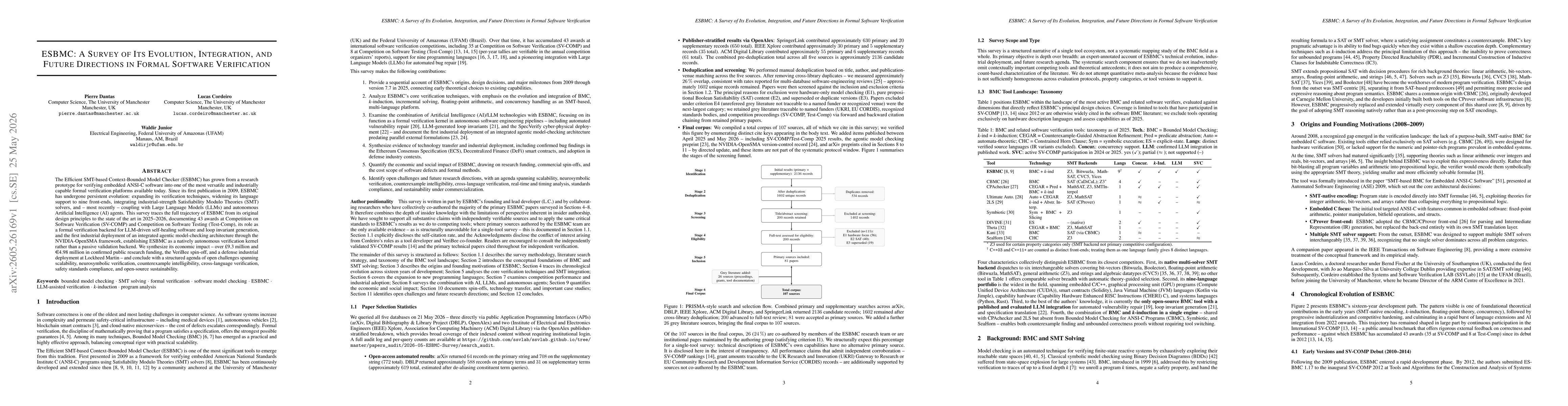 Thumbnail for ESBMC: A Survey of Its Evolution, Integration, and Future Directions in Formal Software Verification