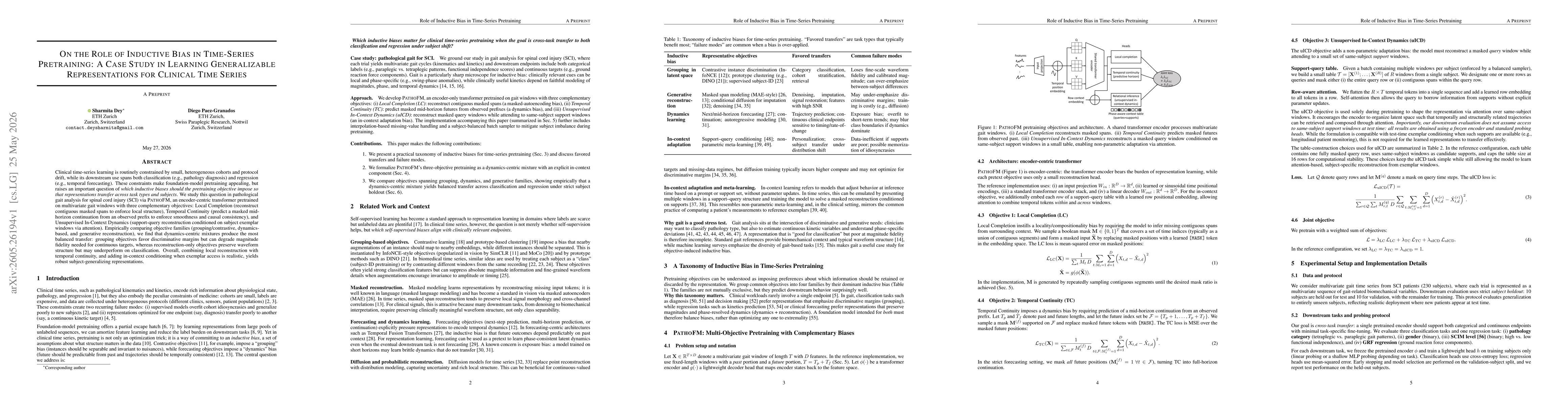 Thumbnail for On the Role of Inductive Bias in Time-Series Pretraining: A Case Study in Learning Generalizable Representations for Clinical Time Series
