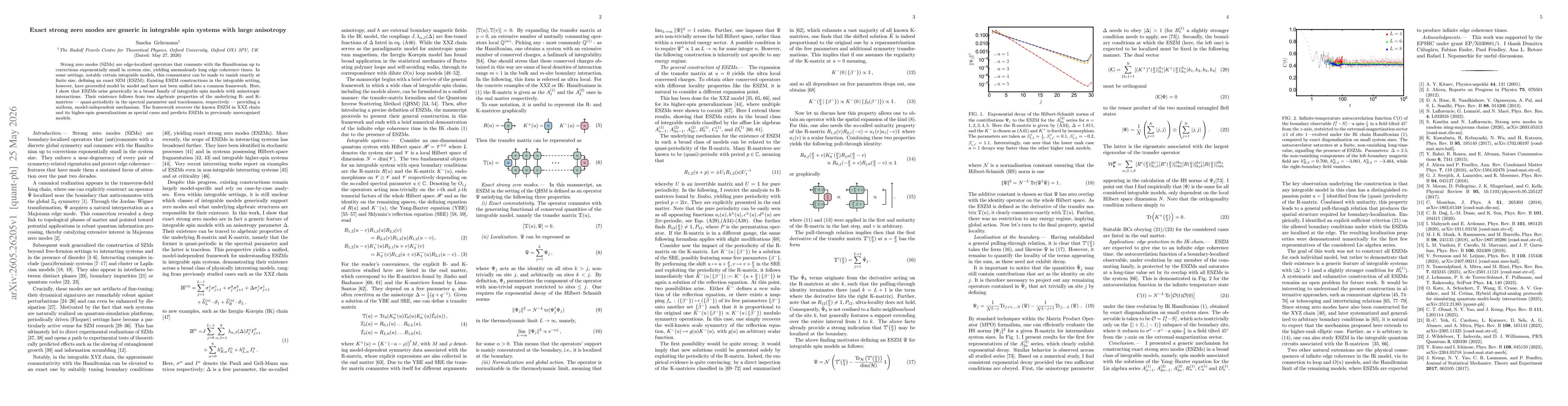 Thumbnail for Exact strong zero modes are generic in integrable spin systems with large anisotropy