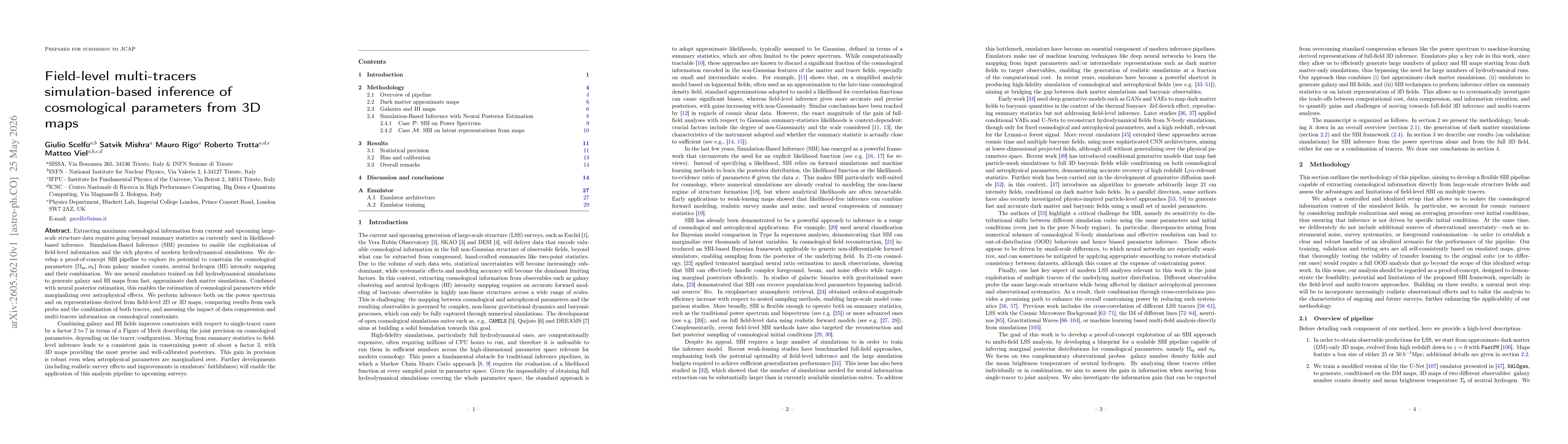 Thumbnail for Field-level multi-tracers simulation-based inference of cosmological parameters from 3D maps