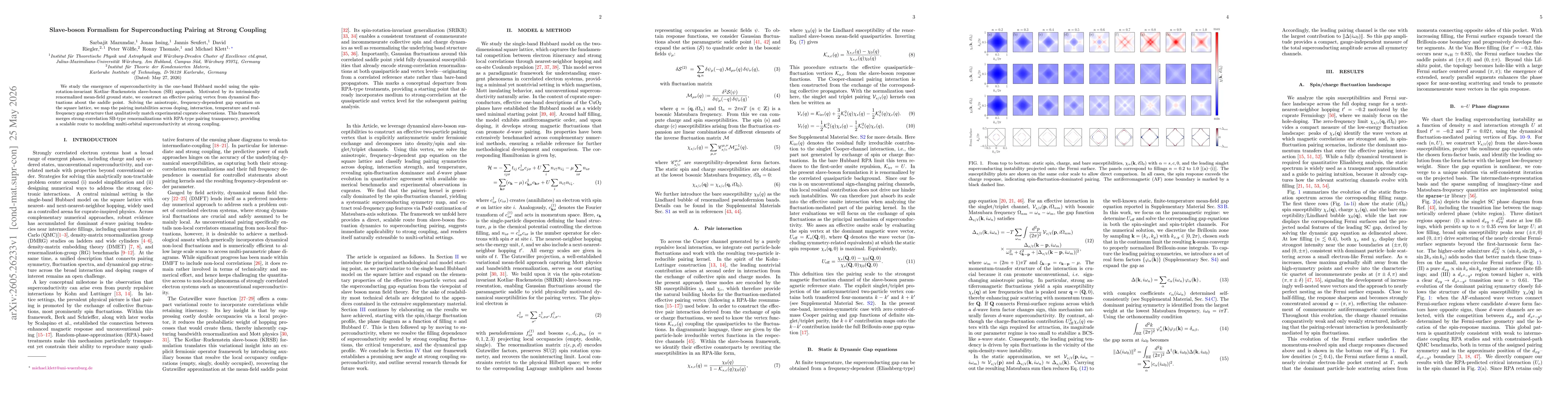 Thumbnail for Slave-boson Formalism for Superconducting Pairing at Strong Coupling
