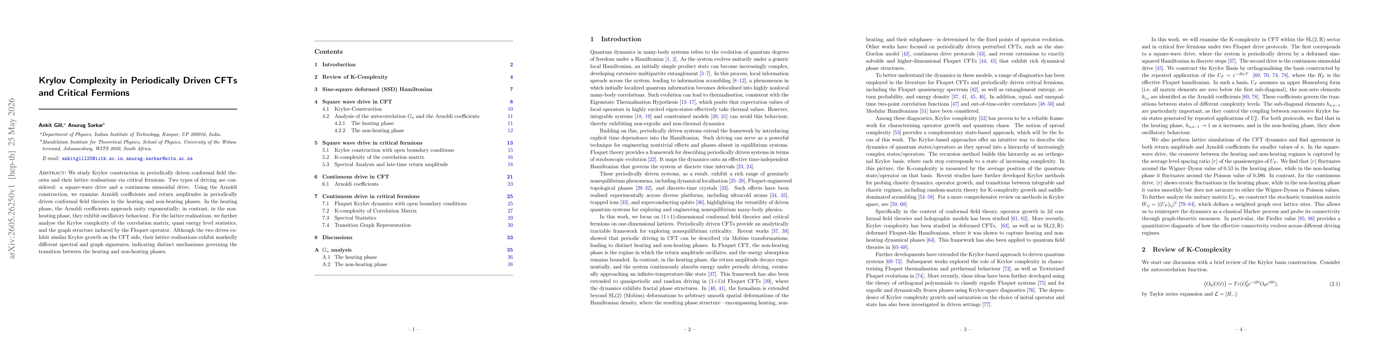 Thumbnail for Krylov Complexity in Periodically Driven CFTs and Critical Fermions