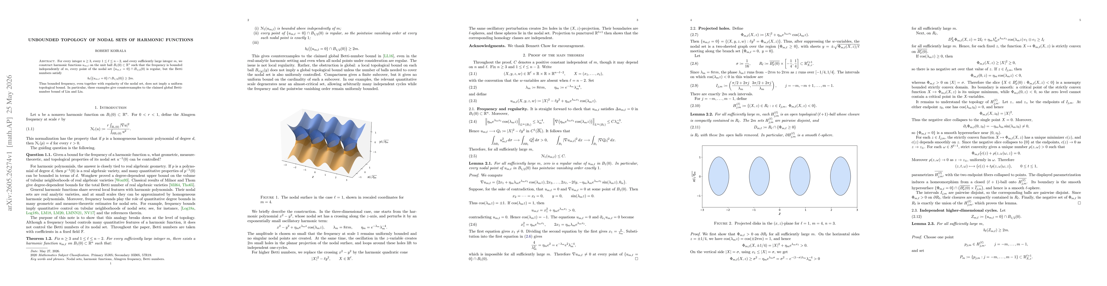 Thumbnail for Unbounded Topology of Nodal Sets of Harmonic Functions