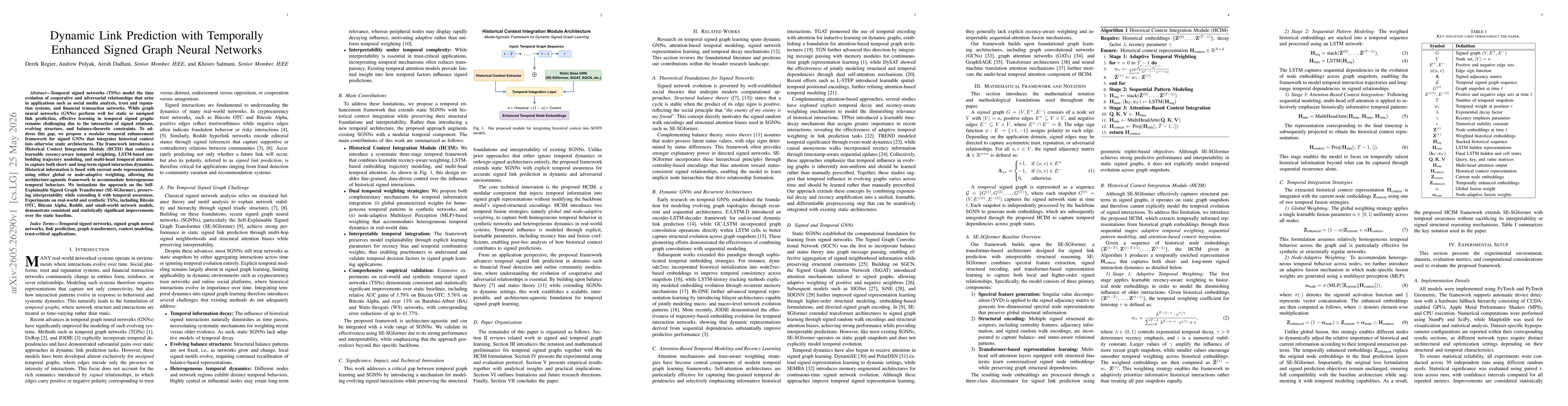 Thumbnail for Dynamic Link Prediction with Temporally Enhanced Signed Graph Neural Networks