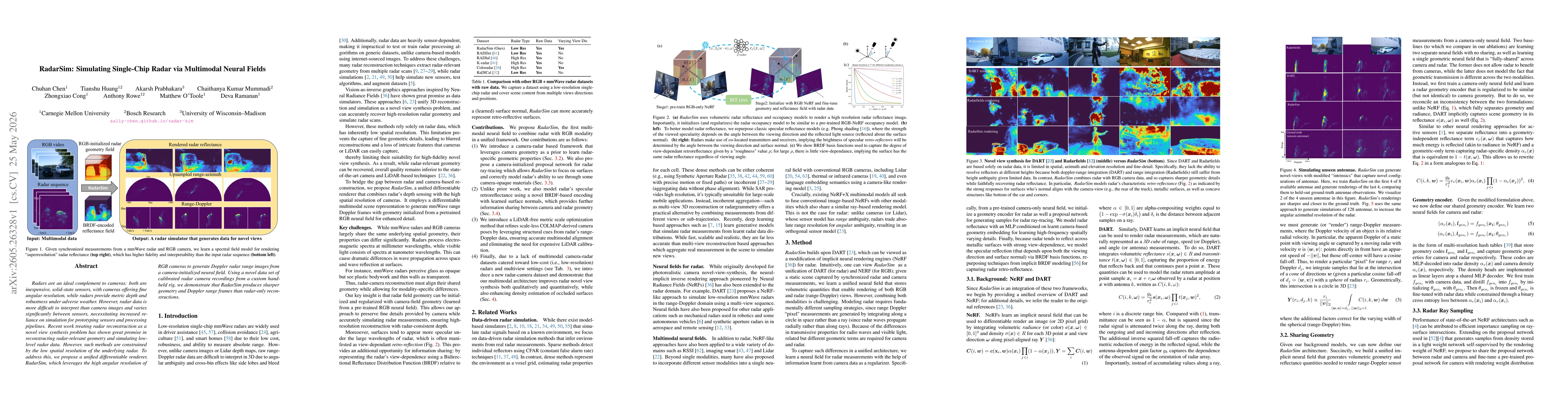Thumbnail for RadarSim: Simulating Single-Chip Radar via Multimodal Neural Fields