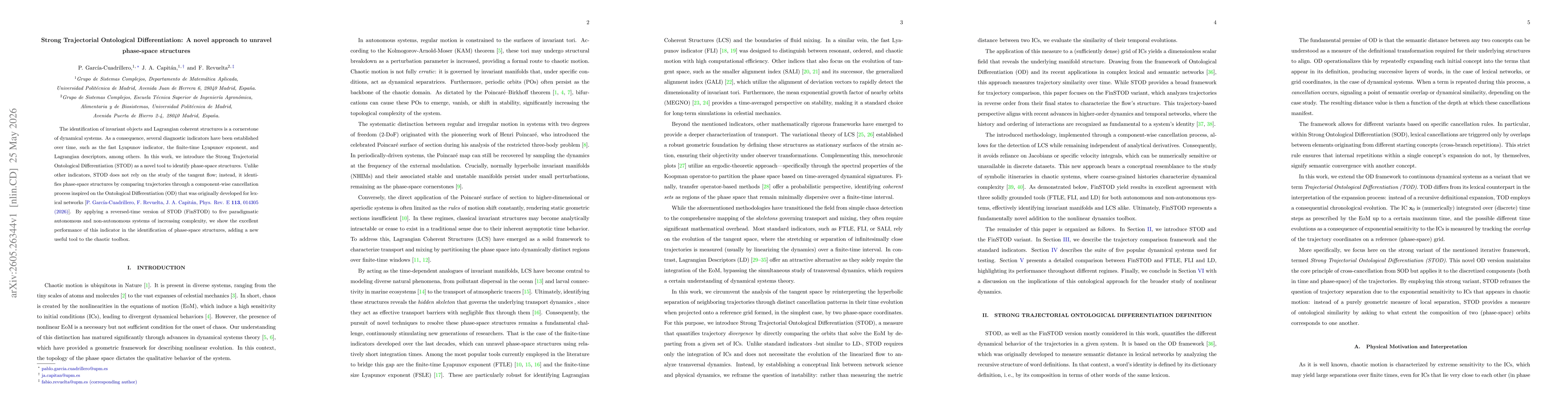 Thumbnail for Strong Trajectorial Ontological Differentiation: A novel approach to unravel phase-space structures