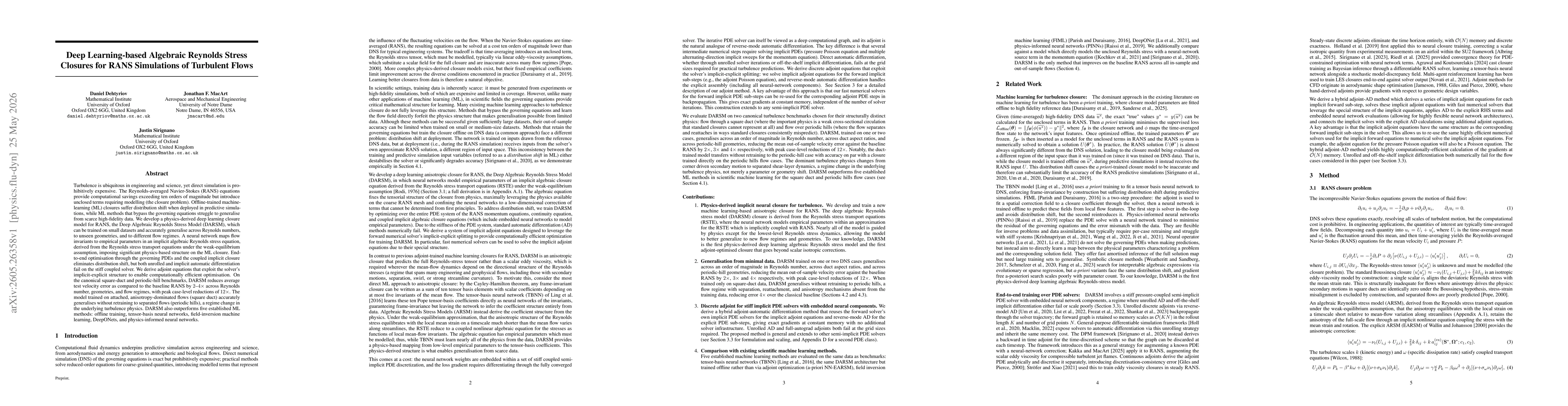 Thumbnail for Deep Learning-based Algebraic Reynolds Stress Closures for RANS Simulations of Turbulent Flows