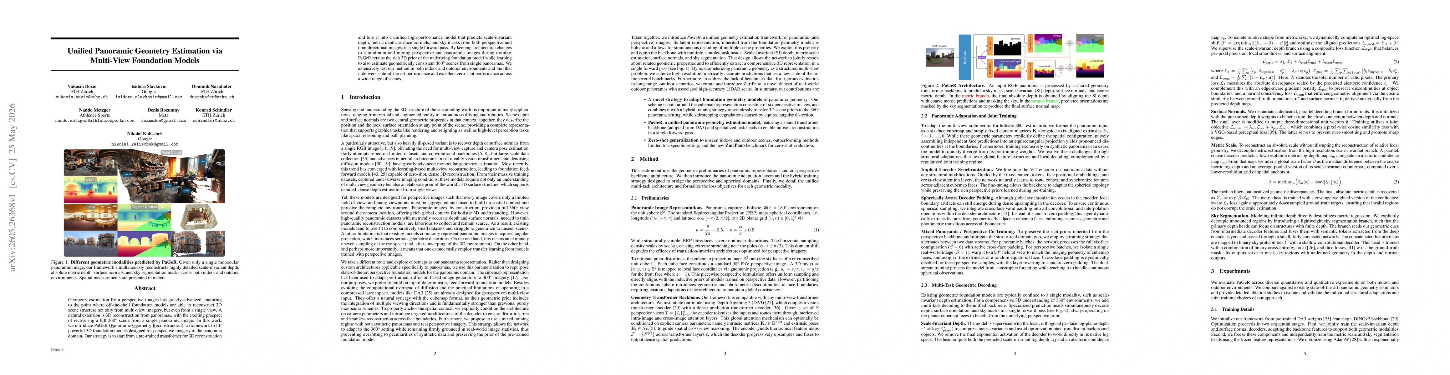 Thumbnail for Unified Panoramic Geometry Estimation via Multi-View Foundation Models