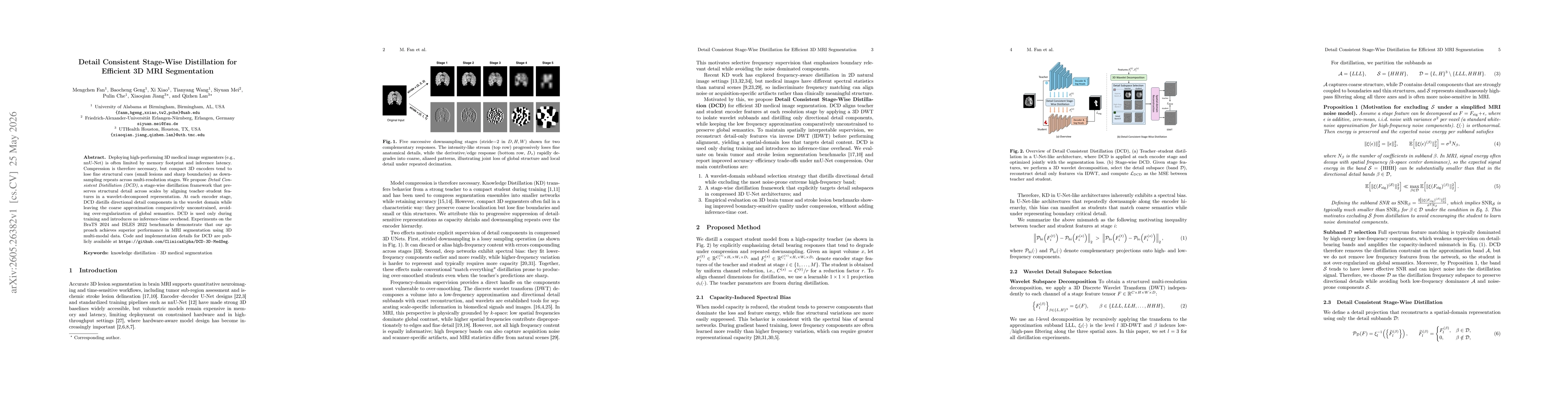 Thumbnail for Detail Consistent Stage-Wise Distillation for Efficient 3D MRI Segmentation