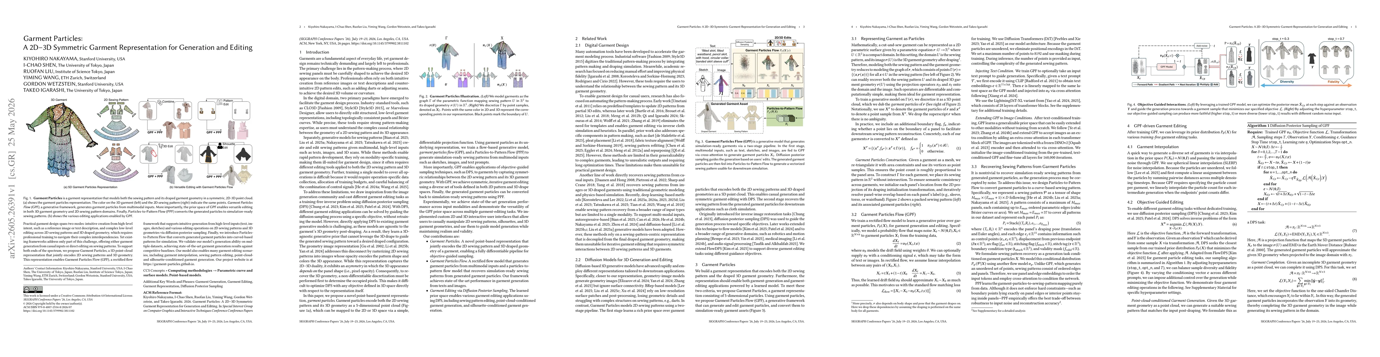 Thumbnail for Garment Particles: A 2D--3D Symmetric Garment Representation for Generation and Editing