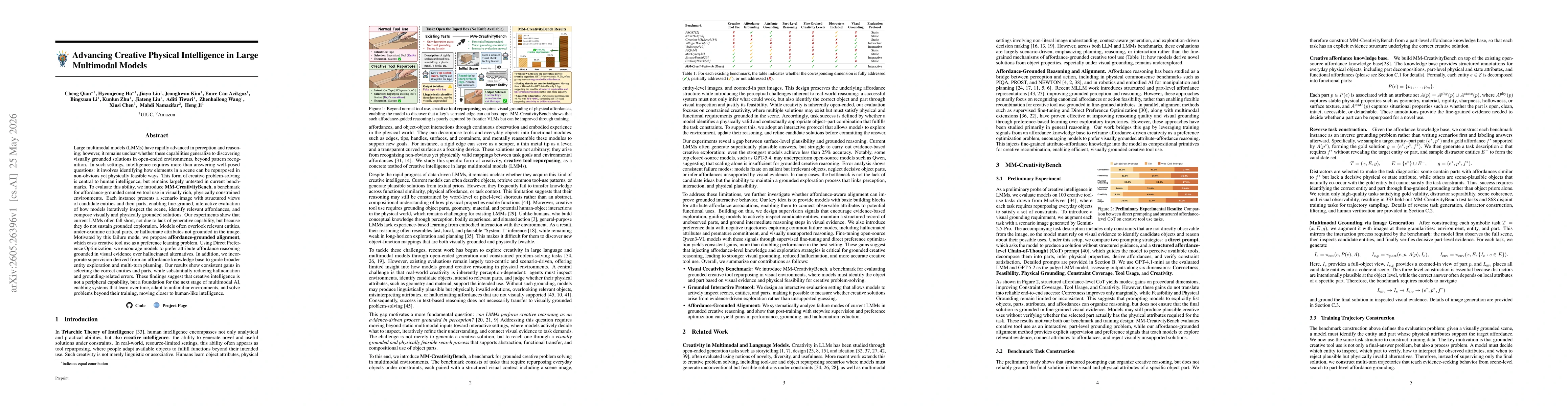 Thumbnail for Advancing Creative Physical Intelligence in Large Multimodal Models