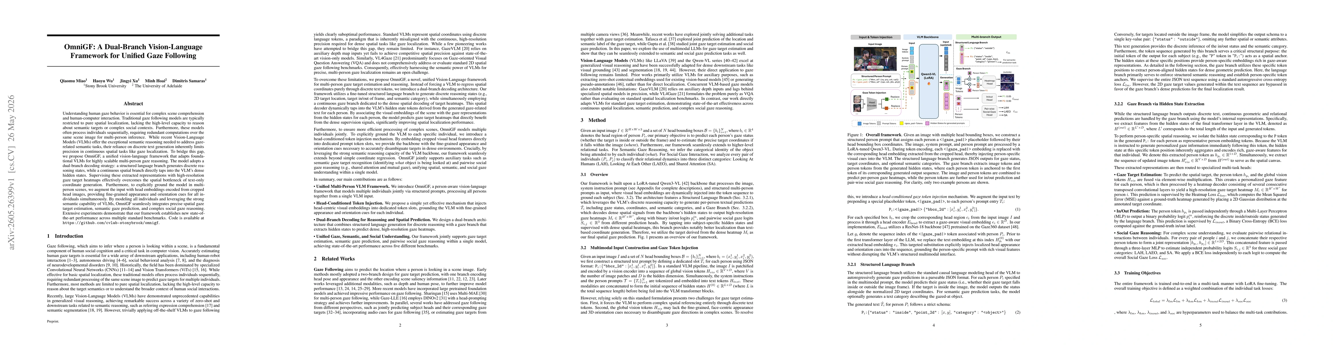 Thumbnail for OmniGF: A Dual-Branch Vision-Language Framework for Unified Gaze Following