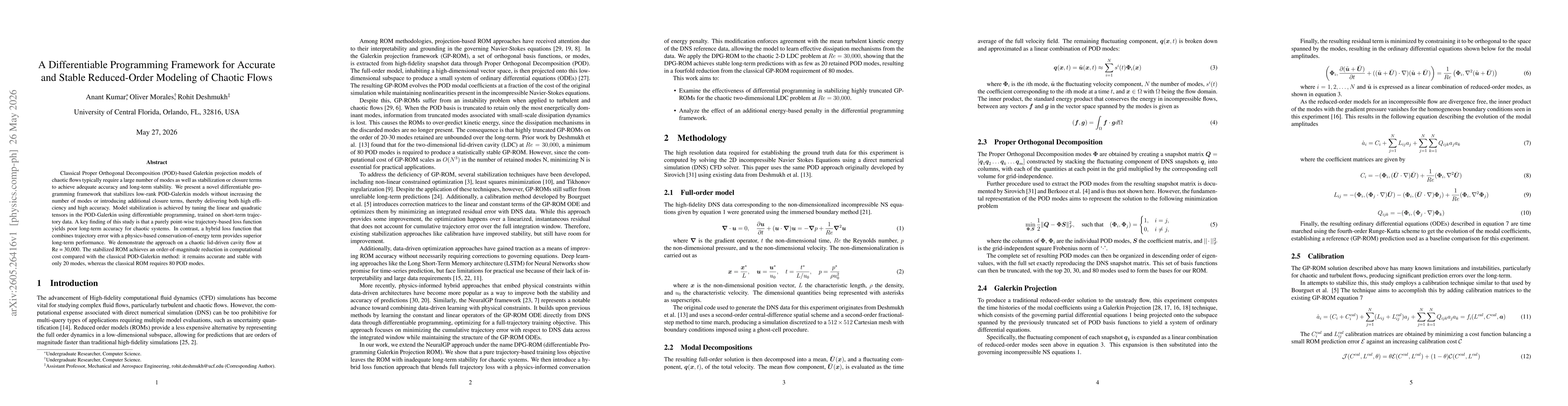 Thumbnail for A Differentiable Programming Framework for Accurate and Stable Reduced-Order Modeling of Chaotic Flows