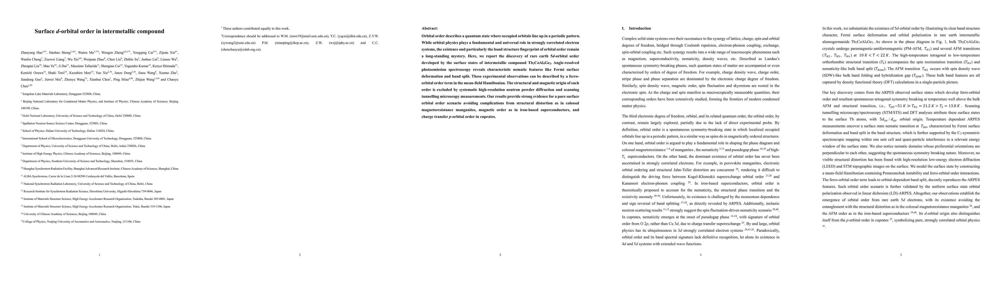 Thumbnail for Surface d-orbital order in intermetallic compound