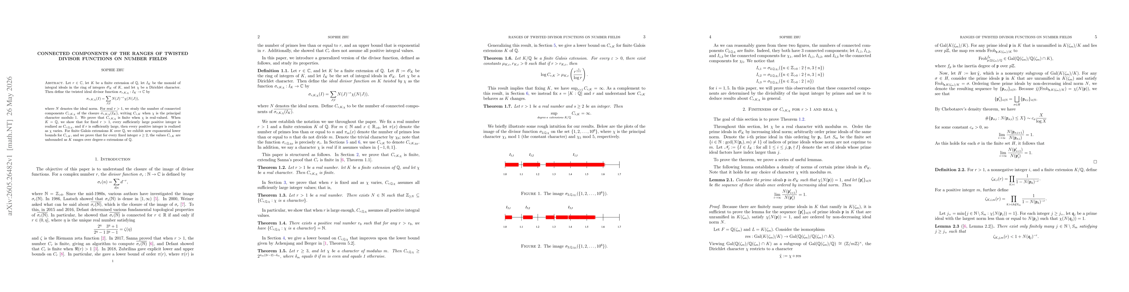 Thumbnail for Connected components of the ranges of twisted divisor functions on number fields