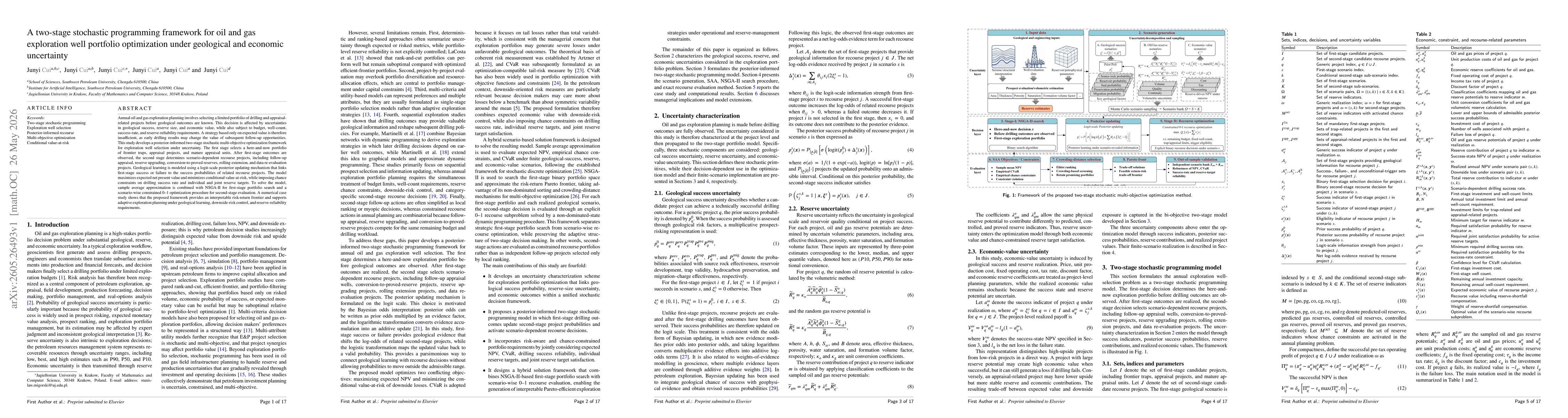 Thumbnail for A two-stage stochastic programming framework for oil and gas exploration well portfolio optimization under geological and economic uncertainty
