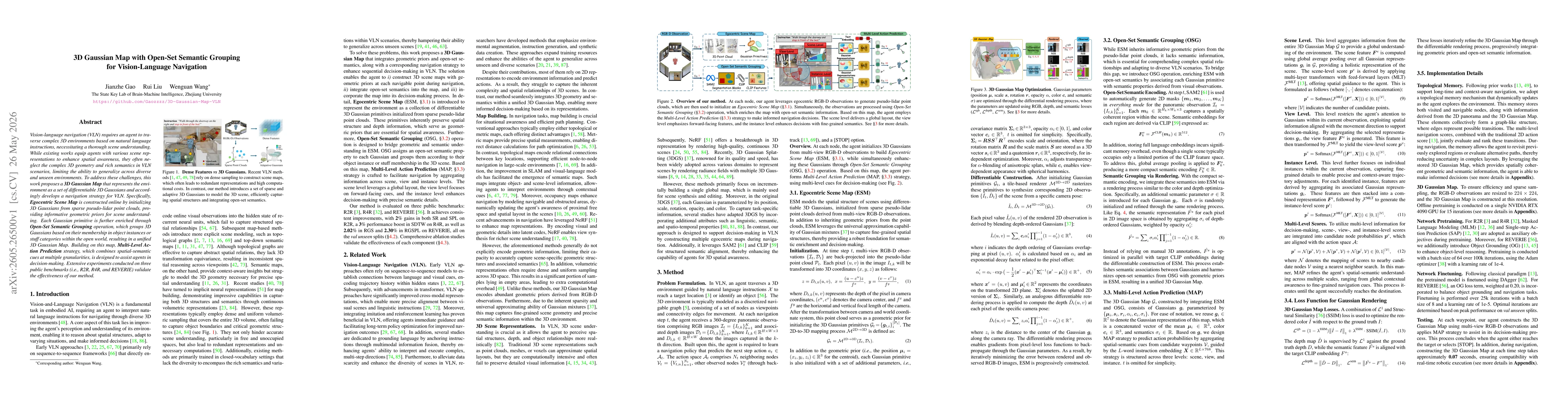 Thumbnail for 3D Gaussian Map with Open-Set Semantic Grouping for Vision-Language Navigation