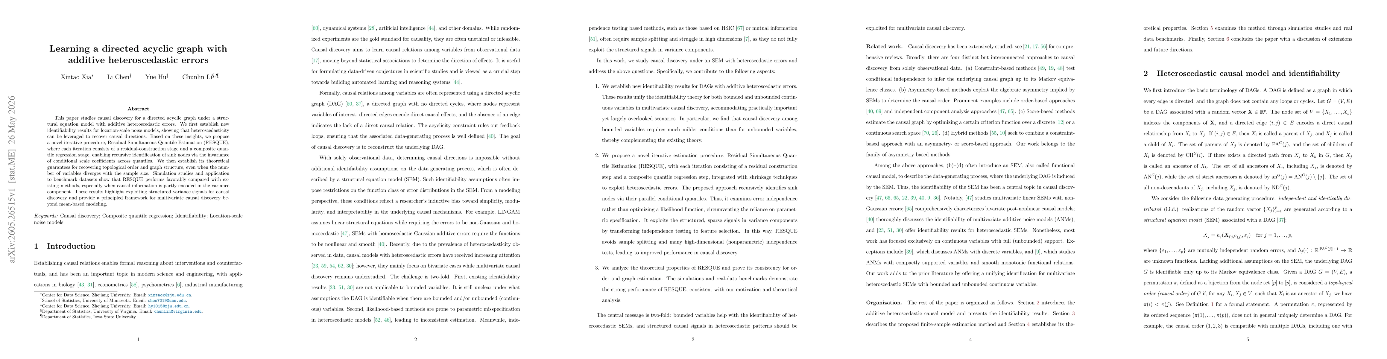 Thumbnail for Learning a directed acyclic graph with additive heteroscedastic errors